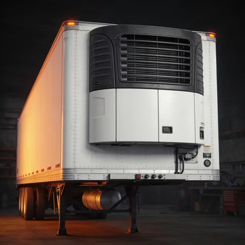 Refrigerated trailer with front-wall reefer unit