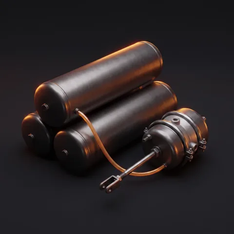 Air tanks and spring brake chamber