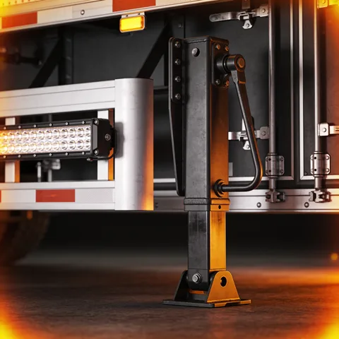 Semi trailer in the repair bay